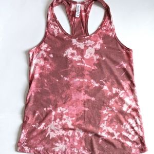 Pink Reverse Tie Dye Women's Racerback Tank